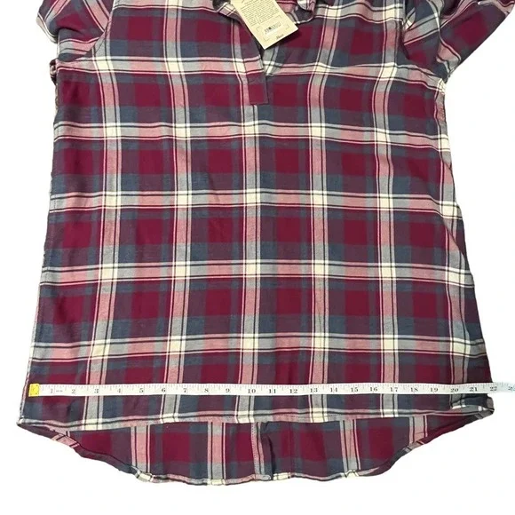 G.H.‎ Bass & Co. Lightweight Plaid Long Sleeved Shirt Medium Roll Tab Sleeve NWT - Picture 10 of 10